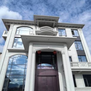 崇左白麻别墅外墙干挂石材效果示例