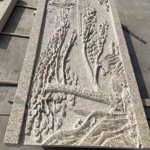 崇左 黄金麻雕刻板浮雕迎客松