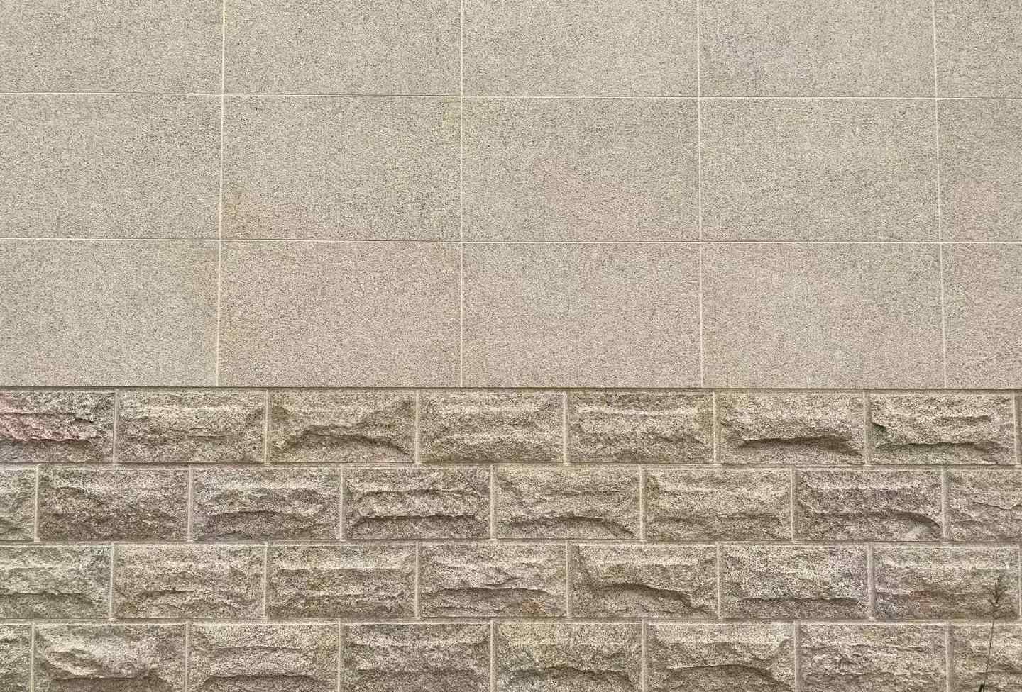 崇左 黄金麻自然面蘑菇石配荔枝面干挂