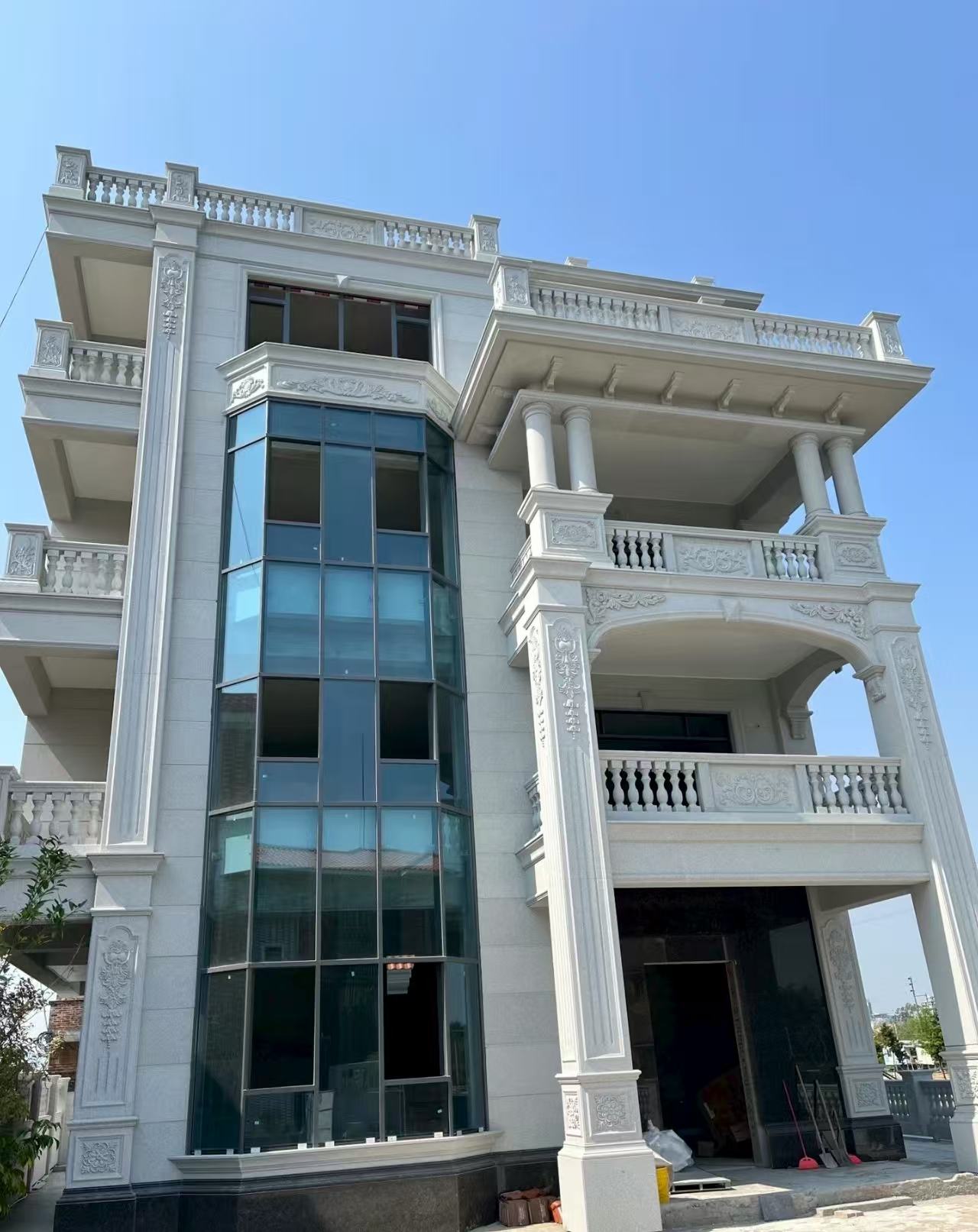 崇左 白麻花岗岩别墅外墙干挂效果展示