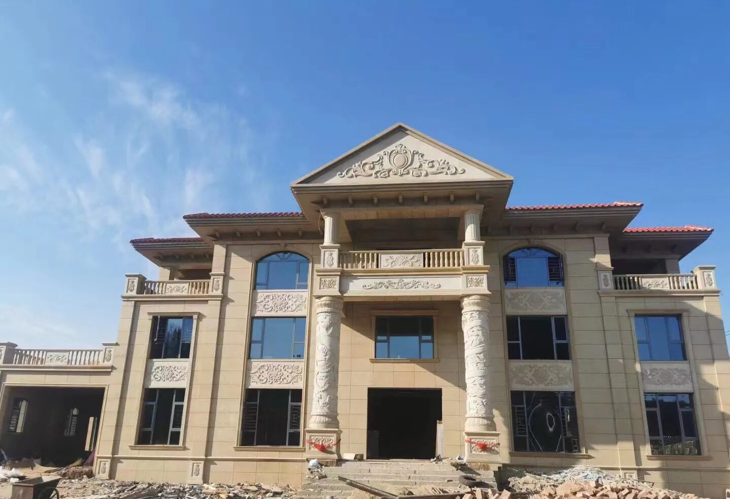 崇左 黄金麻花岗岩别墅外墙干挂